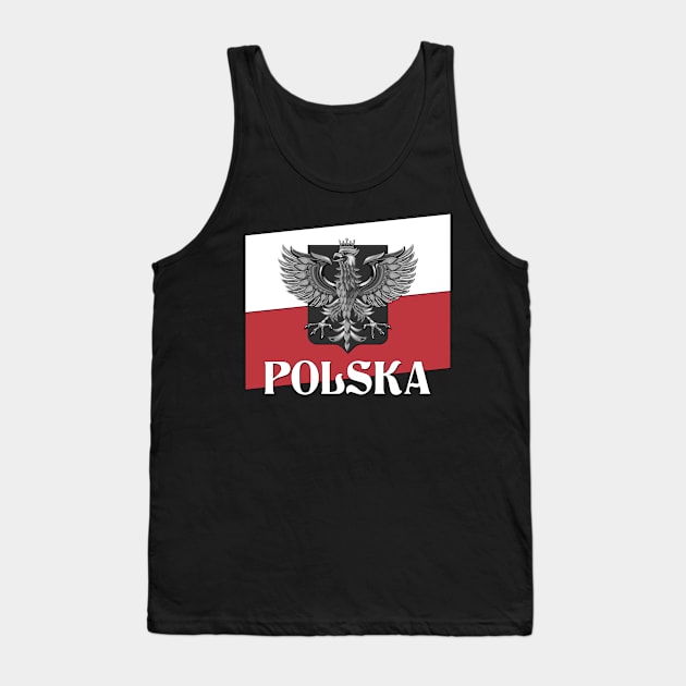 POLSKA - Poland Flag and Shield Tank Top by DreamStatic